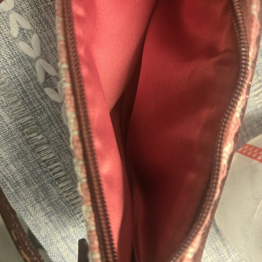 Coach Burgundy and Tweed Wristlet -used - Picture 13 of 16